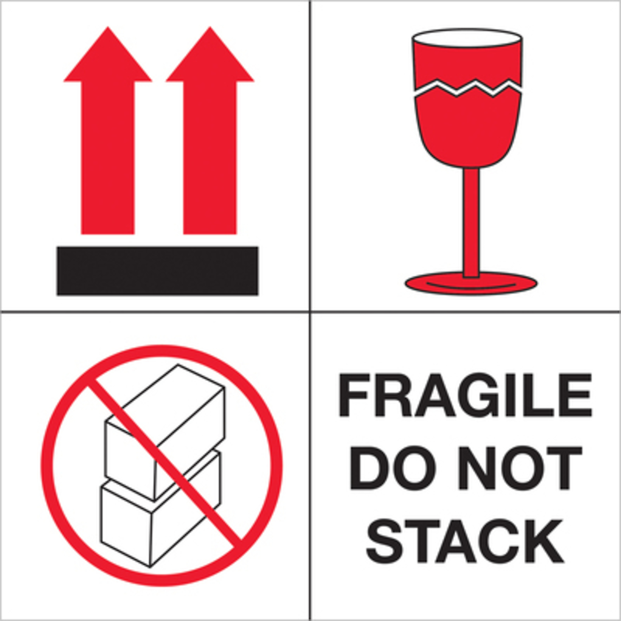 4 x 4in. - "Frag - Do Not Stack Label 500/CS, Model# DL4501
